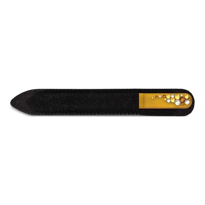 Set of 12 Orange Crystal Glass Nail Files