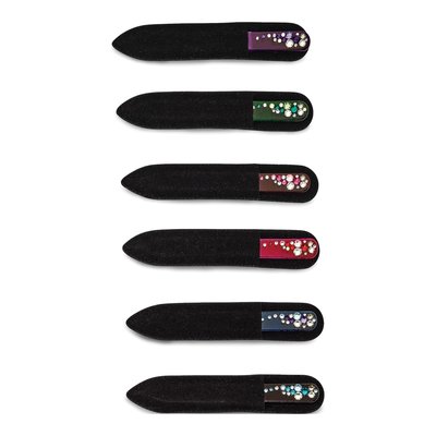 Set of 12 Crystal Design Glass Nail Files