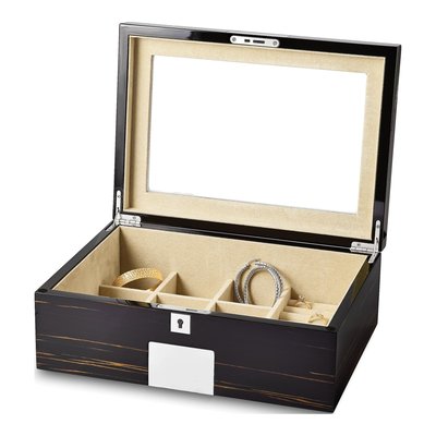 Ebony Wood 6-Watch Jewelry Box with Lock – view 4