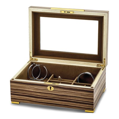 Wooden 10-Watch & Jewelry Box with Glass Lid – view 5