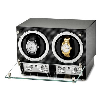 Carbon Fiber Finish Dual Watch Winder – view 3