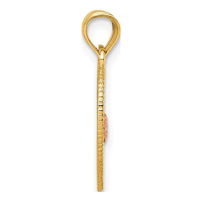 14K Two-Tone Gold Break-Apart Heart Pendant – view 3