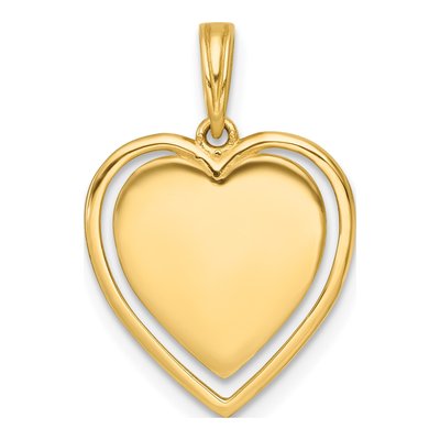 14K Yellow Gold Enamel Eye Heart Pendant – view 4