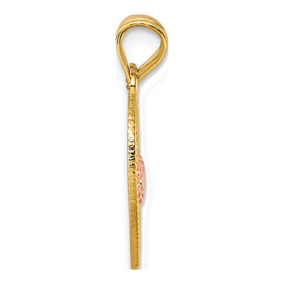 14K Two-Tone Gold Break-Apart Heart LOVE Pendant – view 3