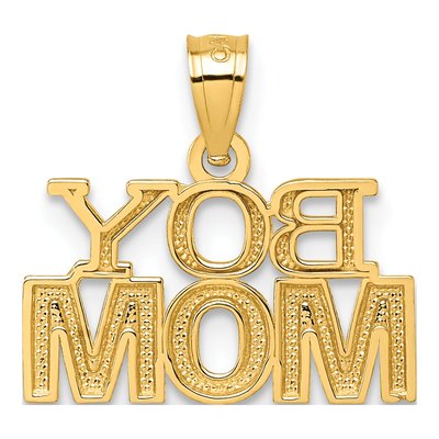 14K Yellow Gold BOY MOM Pendant – view 4