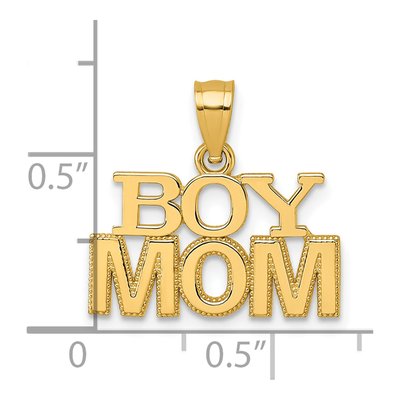 14K Yellow Gold BOY MOM Pendant – view 5