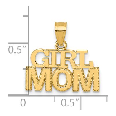 14K Yellow Gold GIRL MOM Pendant – view 5