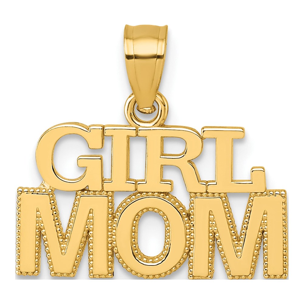 14K Polished Girl Mom Pendant