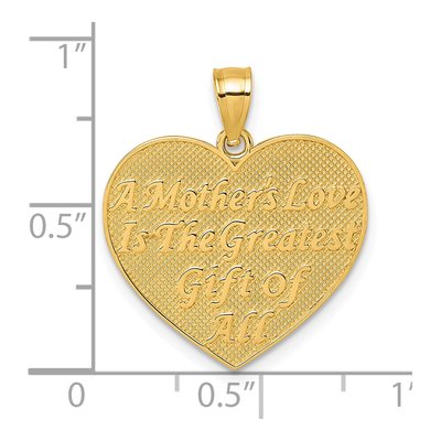 14K Yellow Gold Heart Mother's Love Pendant – view 5