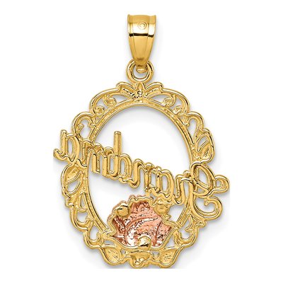 14K Yellow Gold Grandma Oval Pendant – view 4