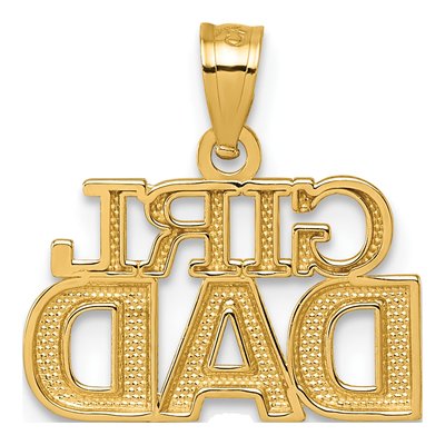 14K Yellow Gold GIRL DAD Pendant – view 4