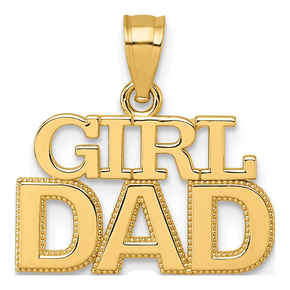 14K Polished Girl Dad Pendant
