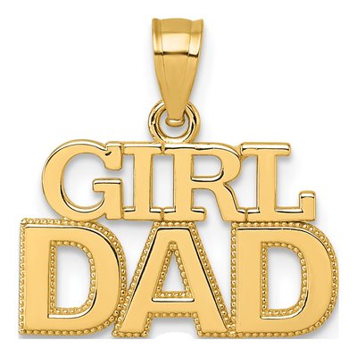 14K Yellow Gold GIRL DAD Pendant