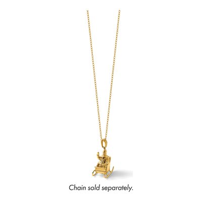 14K Yellow Gold 3-D Waving Santa Sleigh Charm – view 7