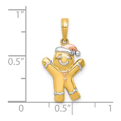 14K Yellow Gold Gingerbread Man Pendant – view 5