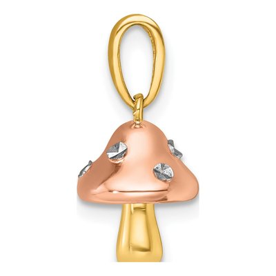 14K Yellow Gold 3D Mushroom Pendant – view 3