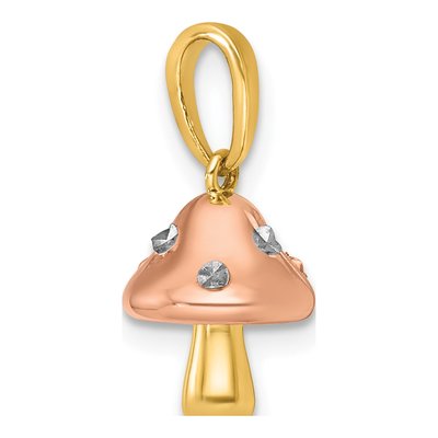 14K Yellow Gold 3D Mushroom Pendant – view 5
