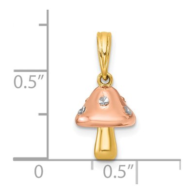 14K Yellow Gold 3D Mushroom Pendant – view 6