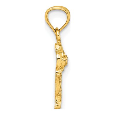 14K Yellow Gold Diamond-Cut Pendant – view 3