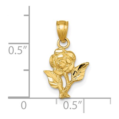 14K Yellow Gold Diamond-Cut Pendant – view 5