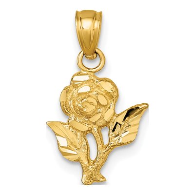 14K Yellow Gold Diamond-Cut Pendant