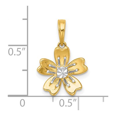 14K Yellow Gold Blooming Flower Charm – view 5