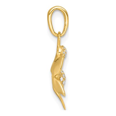 14K Yellow Gold Blooming Flower Pendant – view 3