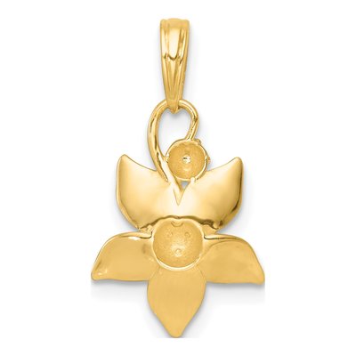 14K Yellow Gold Blooming Flower Pendant – view 4