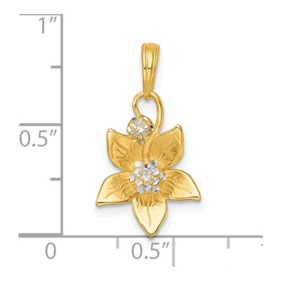 14K Yellow Gold Blooming Flower Pendant – view 5