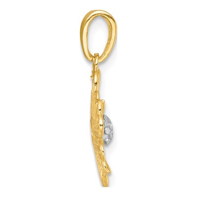 14K Yellow Gold Flower Charm – view 3