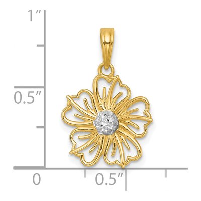 14K Yellow Gold Flower Charm – view 5