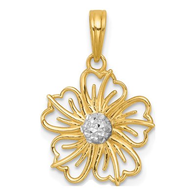 14K Yellow Gold Flower Charm