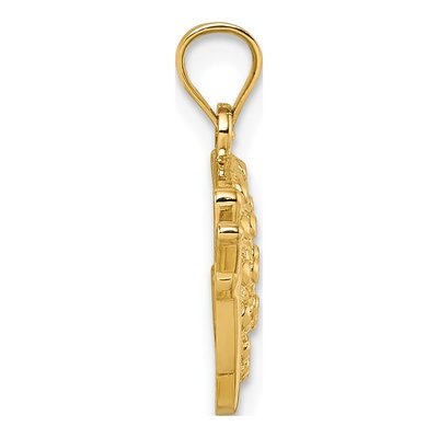 14K Yellow Gold Diamond-Cut Snail Pendant – view 3
