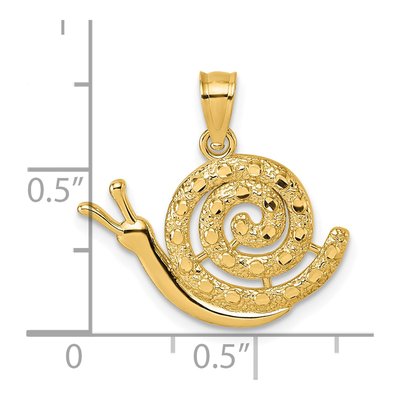 14K Yellow Gold Diamond-Cut Snail Pendant – view 5