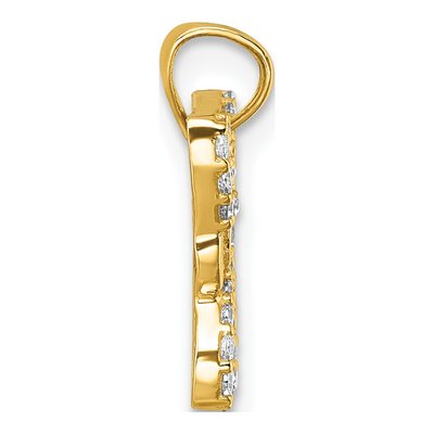 14K Yellow Gold CZ Butterfly Wing Pendant – view 3