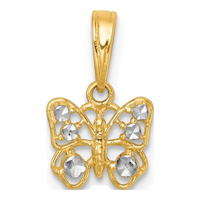 14K Yellow Gold Butterfly Charm