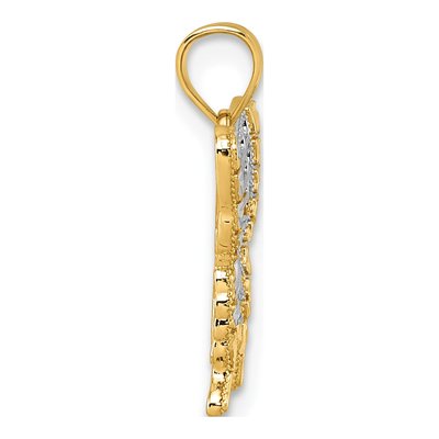 14K Yellow Gold Diamond-Cut Butterfly Pendant – view 3