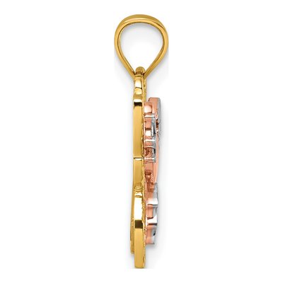 14K Two-Tone Gold Cut-Out Butterfly Pendant – view 3
