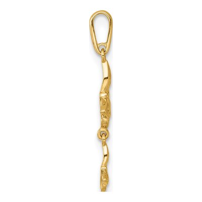 14K Yellow Gold Double Butterfly Pendant – view 3