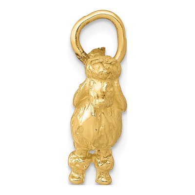 14K Yellow Gold Poodle Dog Pendant – view 3