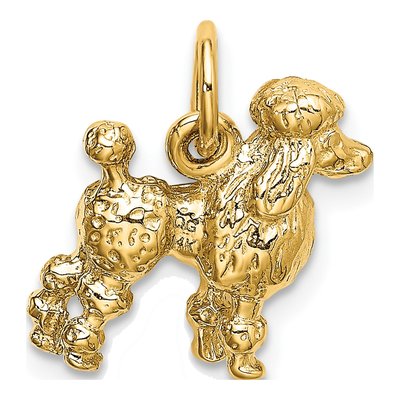 14K Yellow Gold Poodle Dog Pendant – view 4
