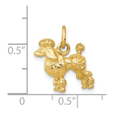 14K Yellow Gold Poodle Dog Pendant – view 5