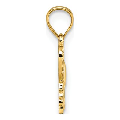 14K Yellow Gold Diamond-Cut Butterfly Pendant – view 3