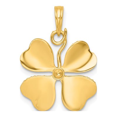 14K Yellow Gold 4-Leaf Clover Pendant – view 4