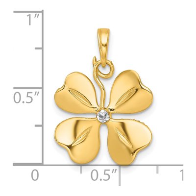14K Yellow Gold 4-Leaf Clover Pendant – view 5