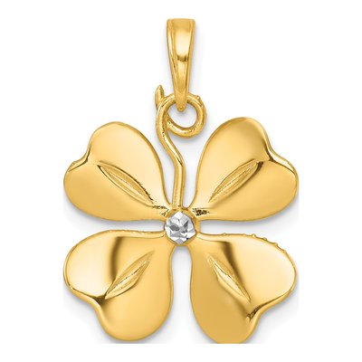 14K Yellow Gold 4-Leaf Clover Pendant