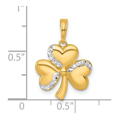 14K Yellow Gold Clover Pendant – view 5