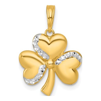 14K Yellow Gold Clover Pendant