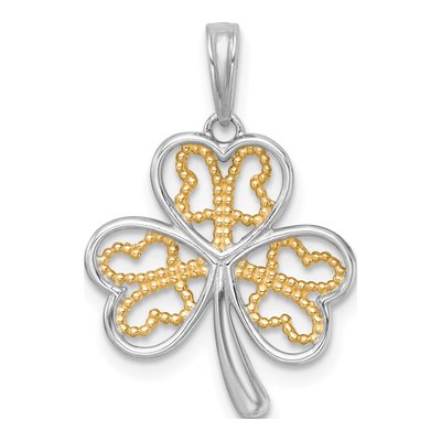 14K Yellow Gold Three-Leaf Clover Charm – view 4