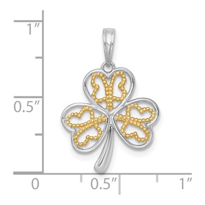 14K Yellow Gold Three-Leaf Clover Charm – view 5